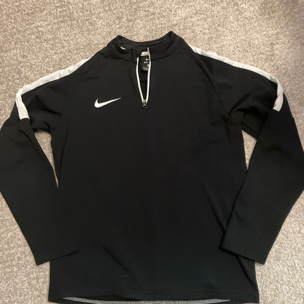 Y2K Nike Dri-Fit Quarter Zip Sweatshirt Embroidered Swoosh Youth Sz Large